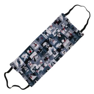 Grey Dog Squares Adult Cloth Face Mask