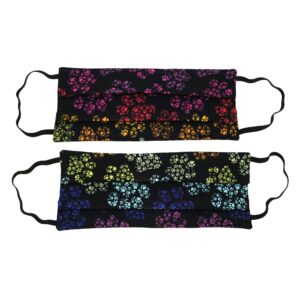 Rainbow Paws Black Adult Cloth Face Mask