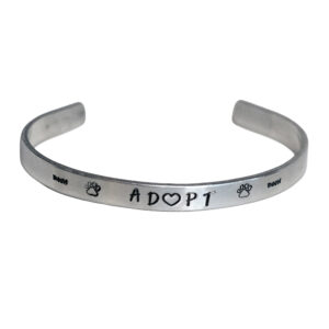 Adopt Meow Hand Stamped Bracelet