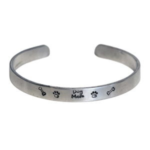 Dog Mom Hand Stamped Bracelet
