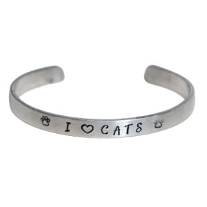 I Love Cats Stamped Bracelet