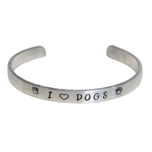 I Love Dogs Stamped Bracelet