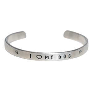 I Love My Dog Stamped Bracelet